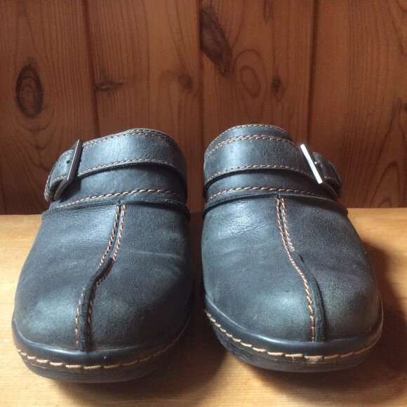 Clarks Charcoal Mules with Strap Accent - Picture 5 of 6